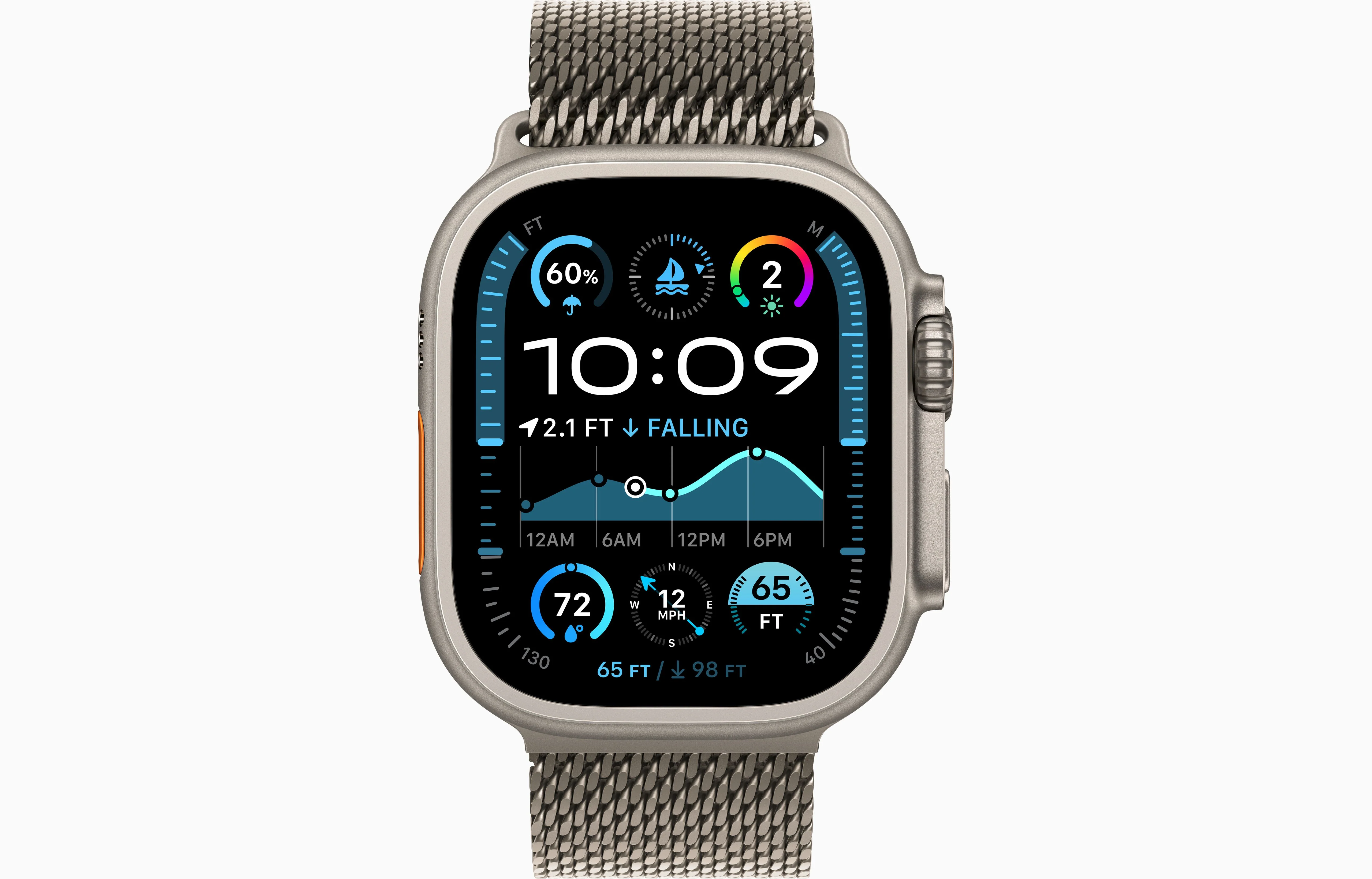 Apple Watch Ultra 2 Natural Titanium Case Milanese Loop - Image 3