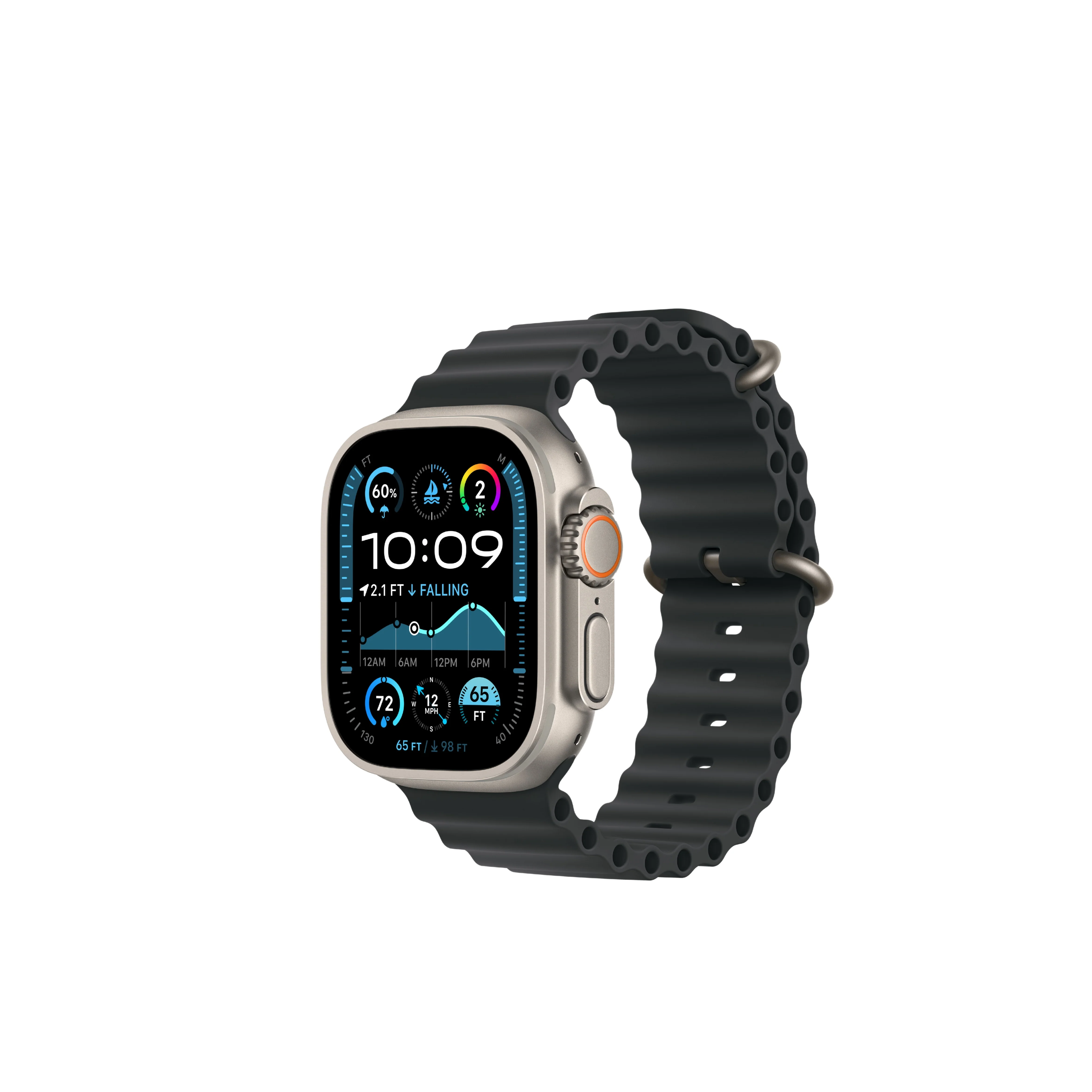 Apple Watch Ultra 2 Natural Titanium Case Ocean Band - Image 7
