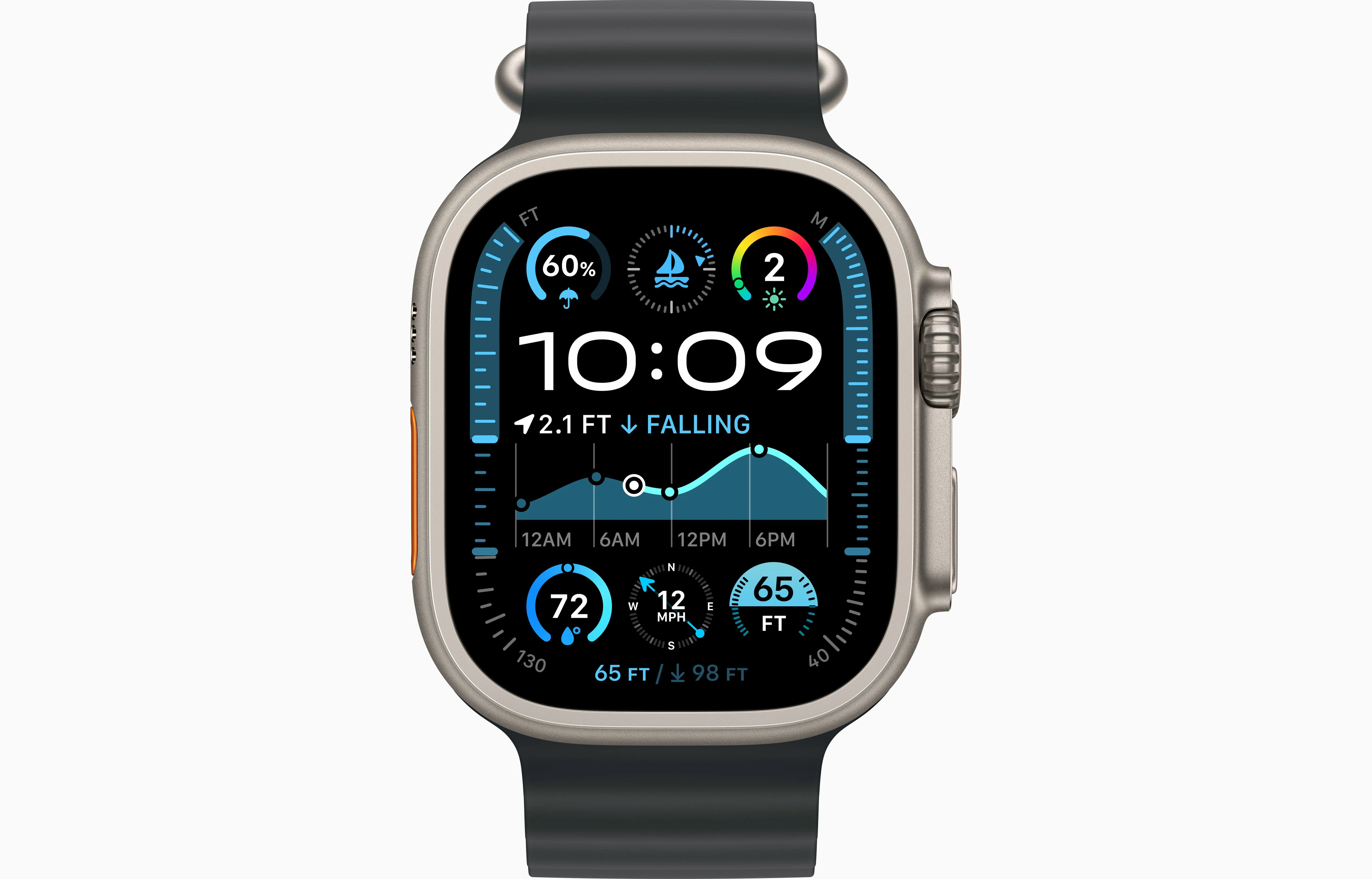 Apple Watch Ultra 2 Natural Titanium Case Ocean Band - Image 8